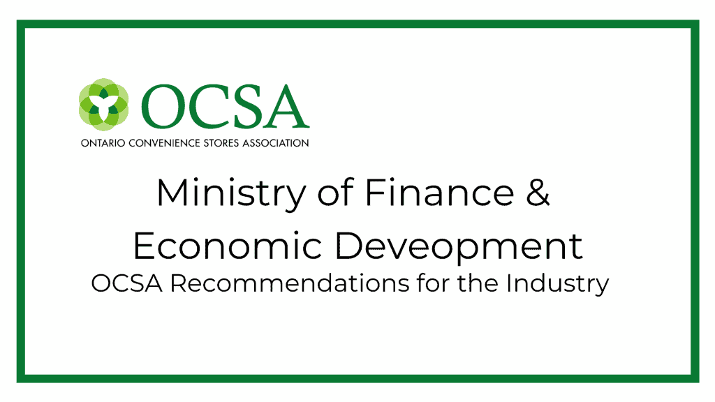 OCSA recommendations to the Ontario Ministry of Finance